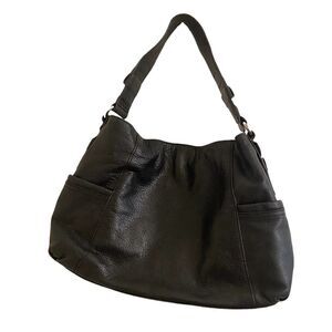 B. Makowsky Black Leather Shoulder Bag